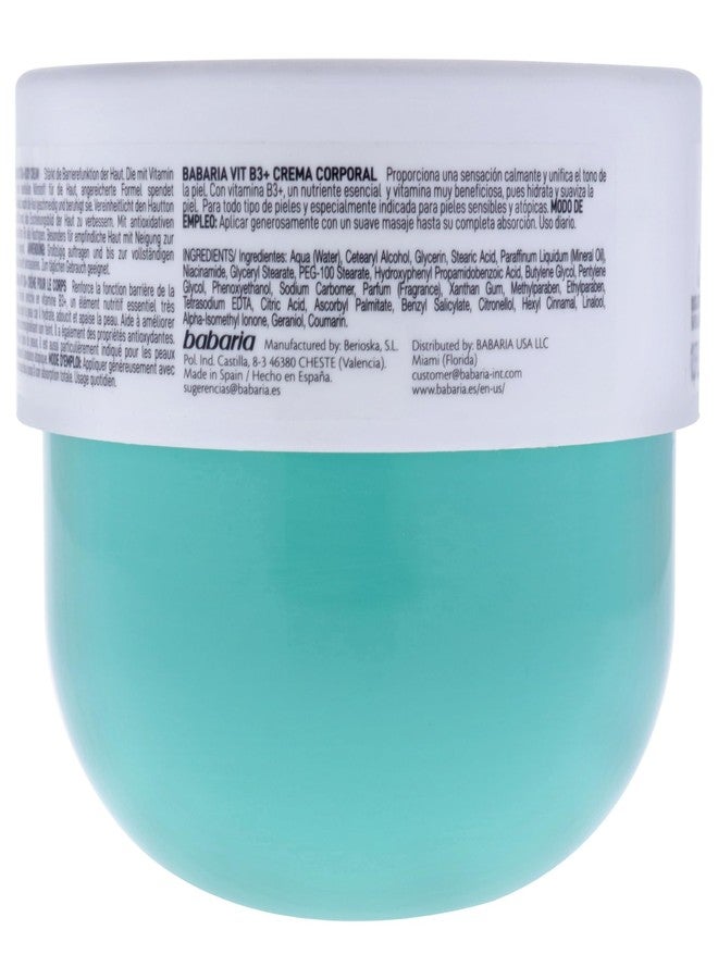 Babaria Vit B3+ Body Cream, 24 Hour Hydration, Sensitive and Atopic Skin, Essential Nourishment 13.5 FL. OZ - Image 2